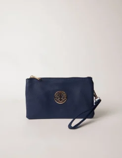 Detailed Zip Up Purse With Detachable Strap