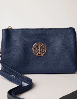 Detailed Zip Up Purse With Detachable Strap