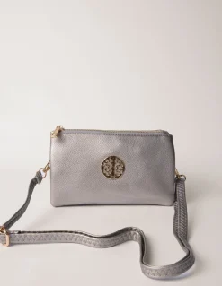 Detailed Zip Up Purse With Detachable Strap
