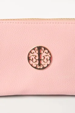 Detailed Zip Up Purse With Detachable Strap