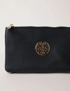 Detailed Zip Up Purse With Detachable Strap