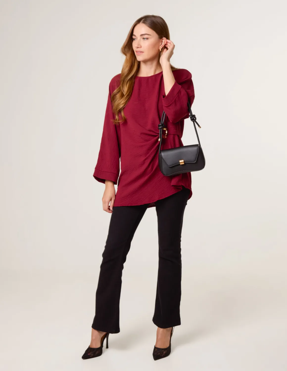 Detail Side Gathered Blouse