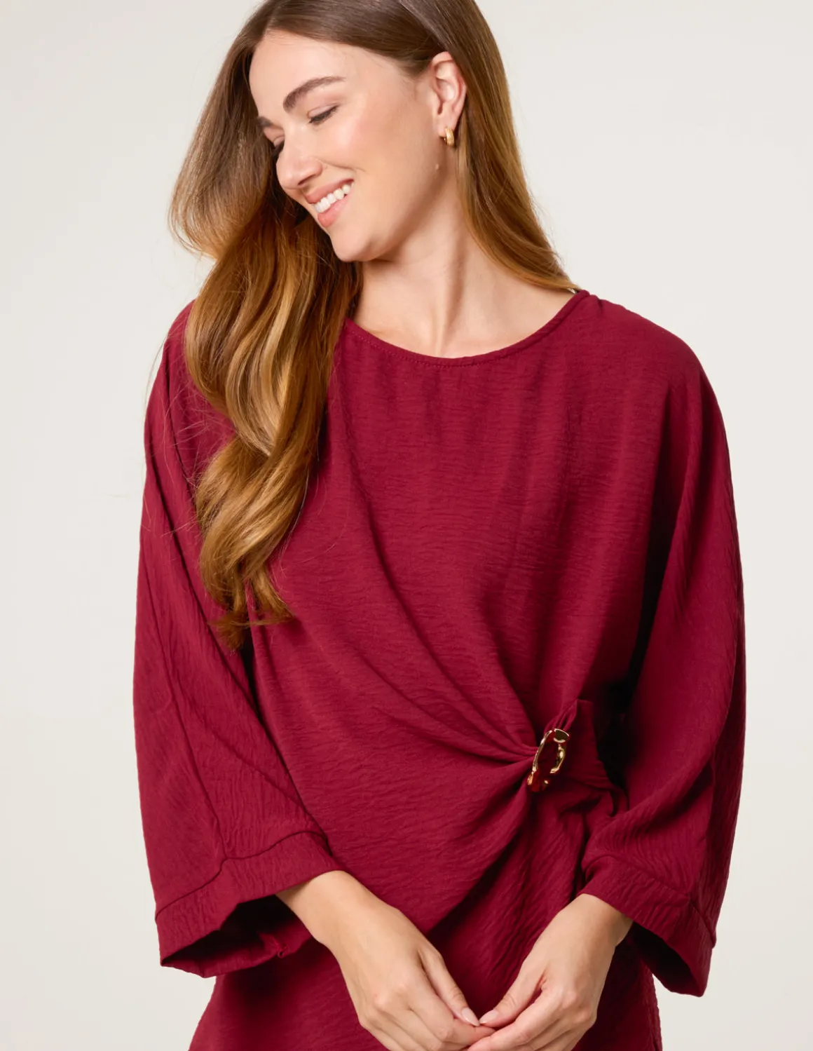 Detail Side Gathered Blouse