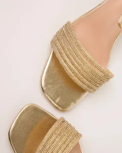 Diamante Front Small Healed Sandals