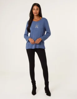 Diamante Star Long Sleeve Jumper