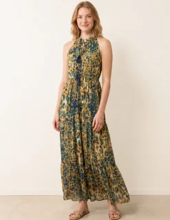 Diamante Tiered Tie Front Dress