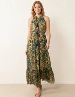 Diamante Tiered Tie Front Dress