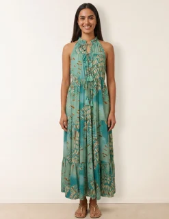 Diamante Tiered Tie Front Dress