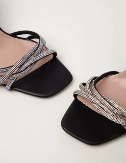 Diamante Wrap Over Strap Heels