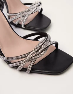 Diamante Wrap Over Strap Heels