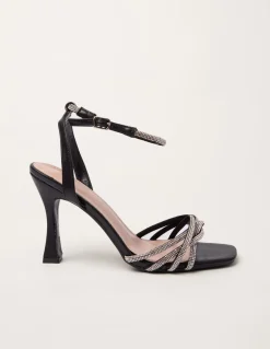 Diamante Wrap Over Strap Heels