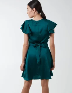 Double Angel Sleeve Wrap Dress