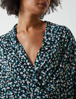 Draped Dip Hem Long Top