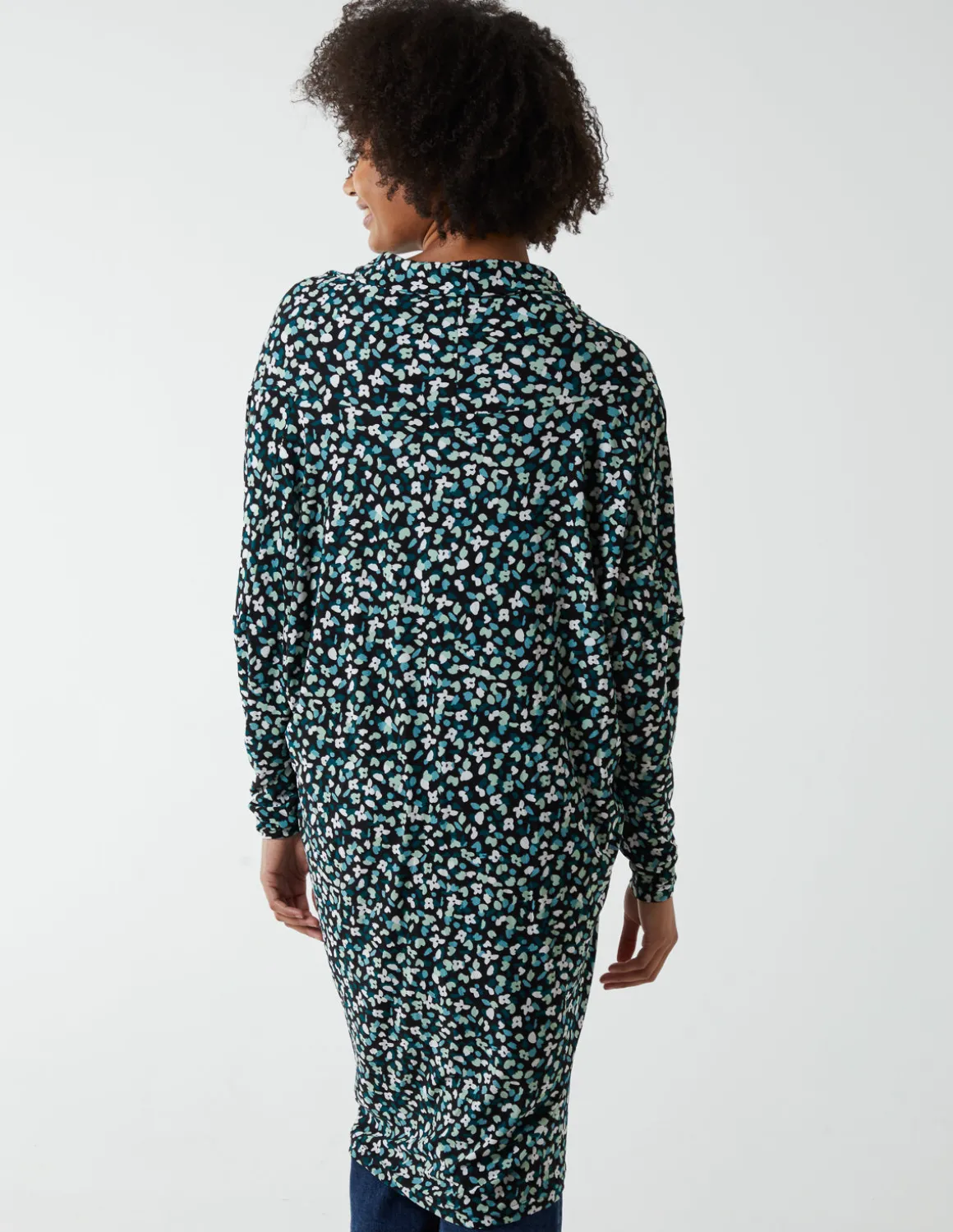 Draped Dip Hem Long Top
