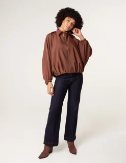 Drape Puffball Zipper Jacket