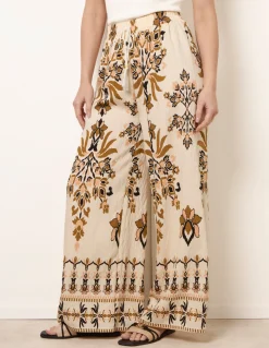 Drawstring Waist Wide Leg Pants