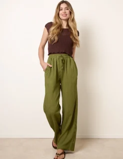 Drawstring Wide Leg Trousers