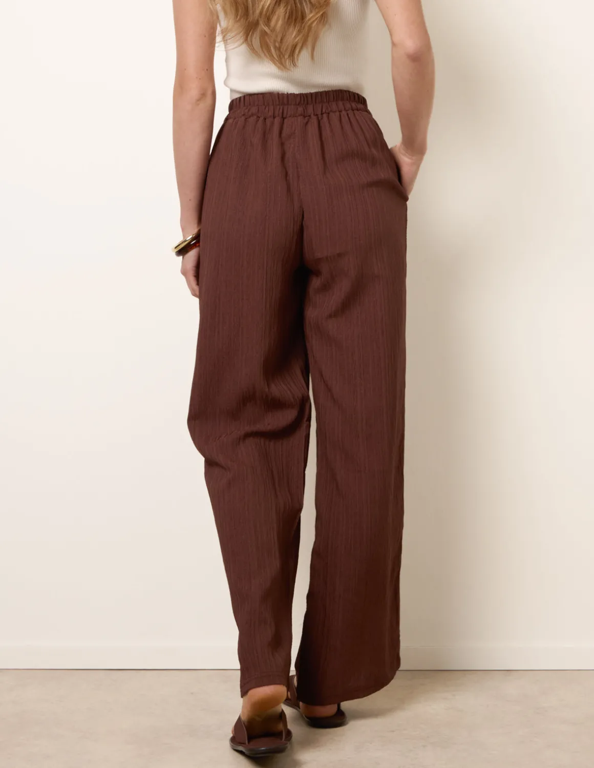 Drawstring Wide Leg Trousers