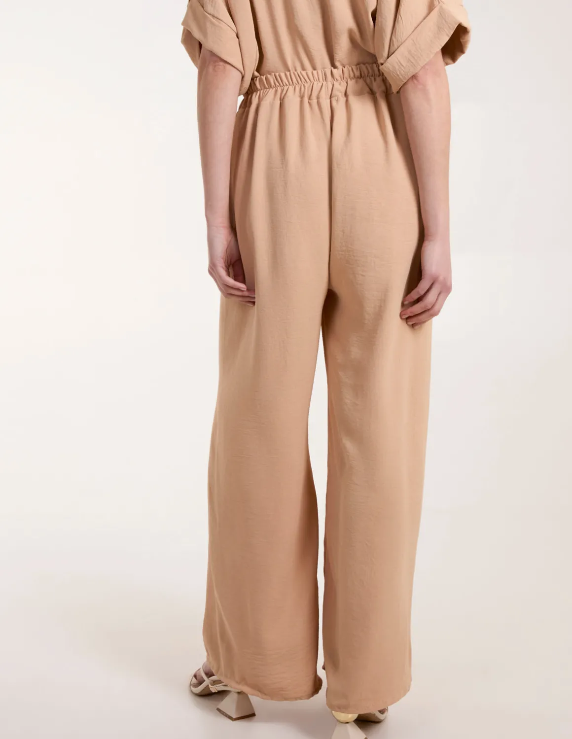 Drawstring Wide Leg Trousers