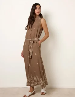 Dress With Paisley & Floral Print
