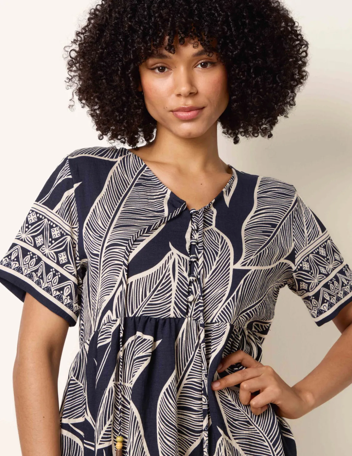 Dress With Tropical Leaf Print