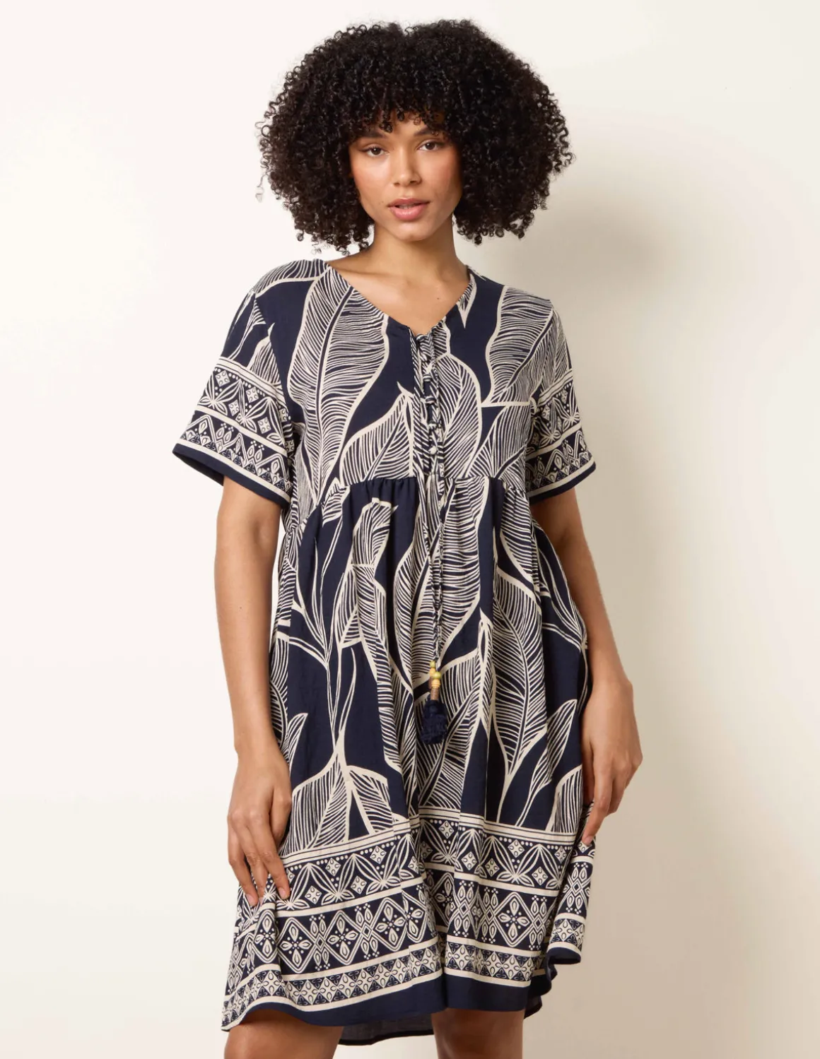 Dress With Tropical Leaf Print
