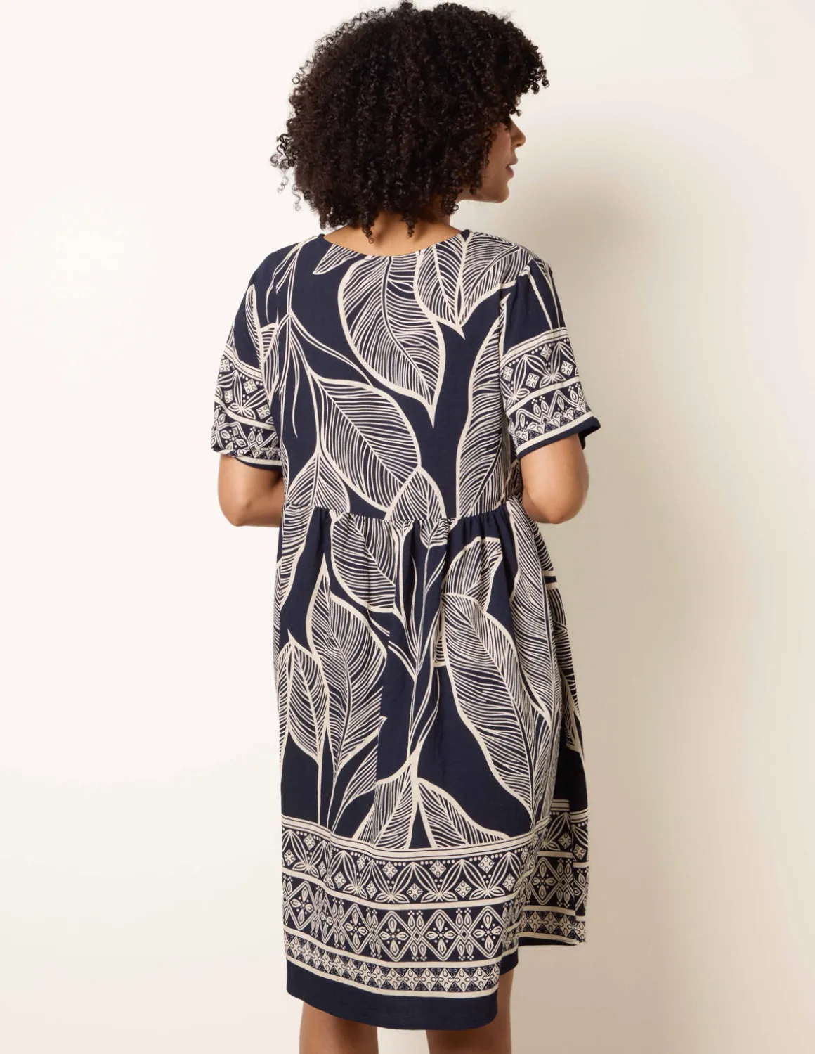 Dress With Tropical Leaf Print
