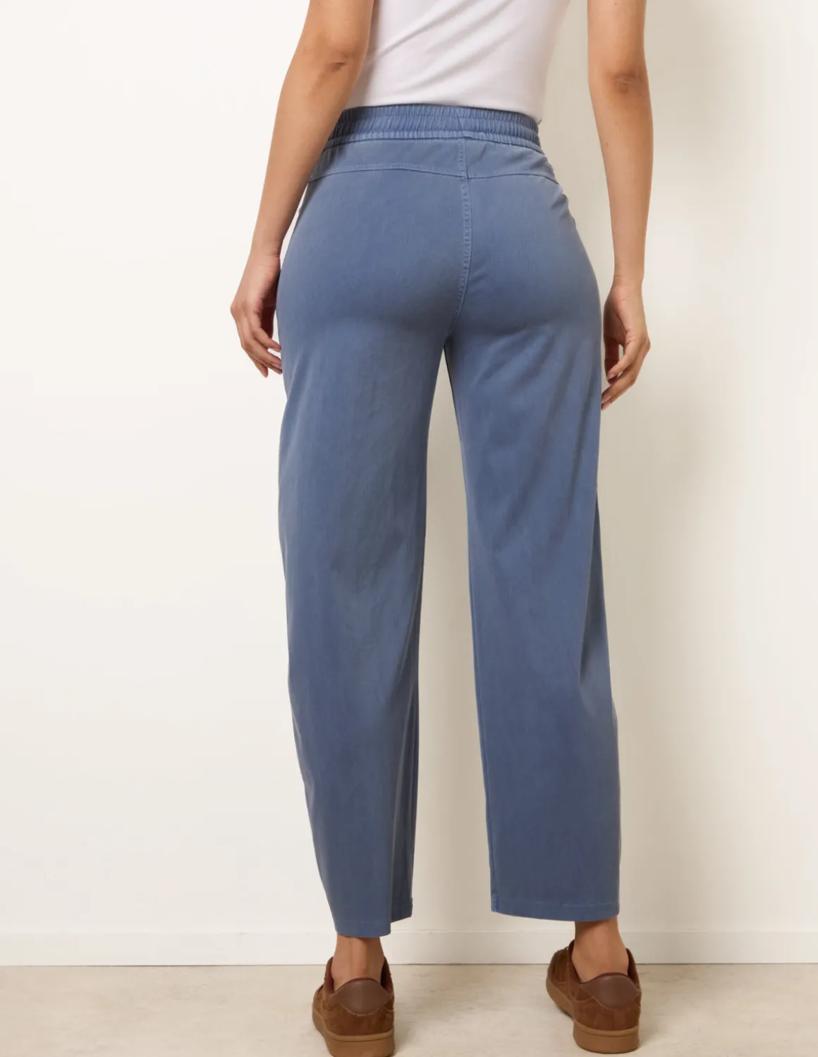 Elasticated Waistband Front Tie Stretch Trousers