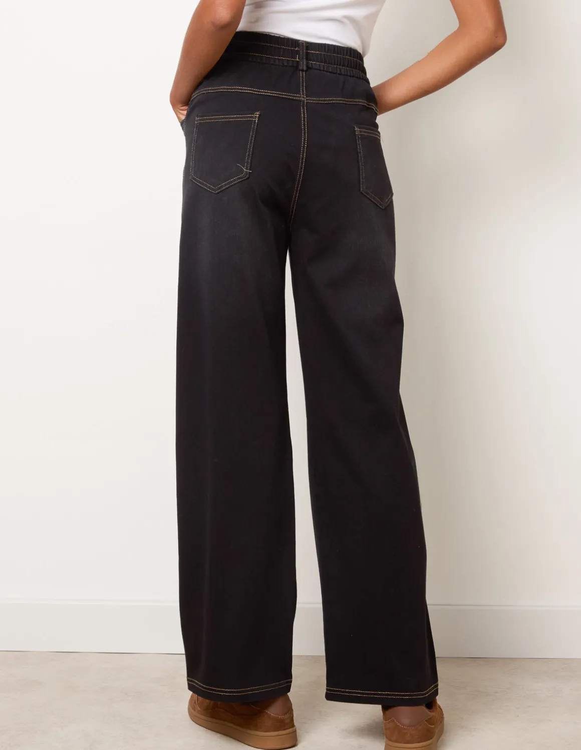 Elasticated Waist Jeans With Tie