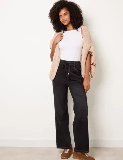 Elasticated Waist Jeans With Tie