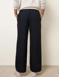 Elasticated Waist Pinstripe Trousers