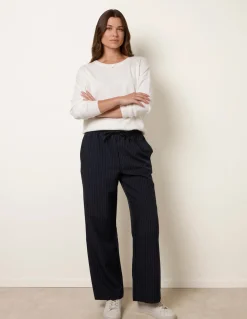 Elasticated Waist Pinstripe Trousers