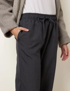 Elasticated Waist Pinstripe Trousers
