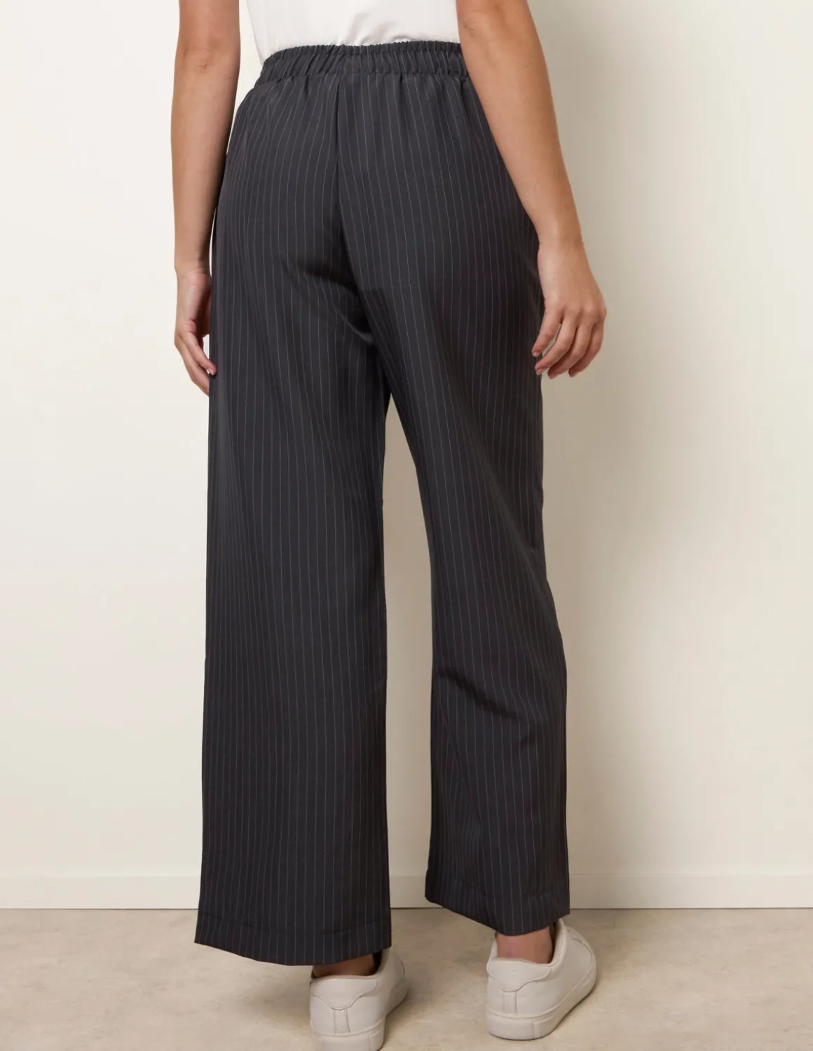 Elasticated Waist Pinstripe Trousers