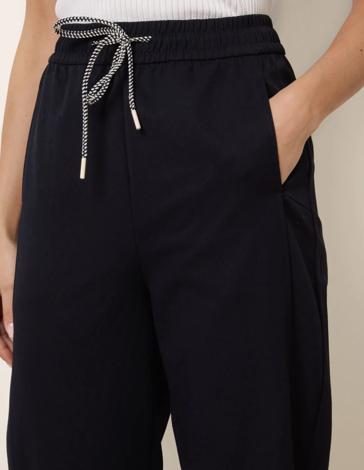 Elastic Waist Drawstring Trousers