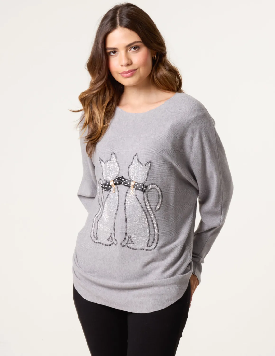 Embellished Cat Jumper