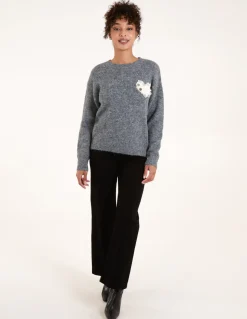 Embellished Heart Knit Jumper