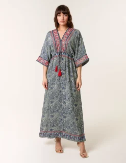 Embellished Kimono Dress