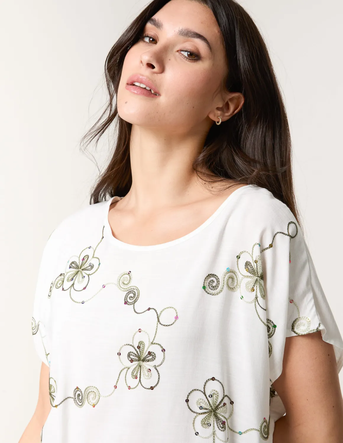 Embroidered Flower Top