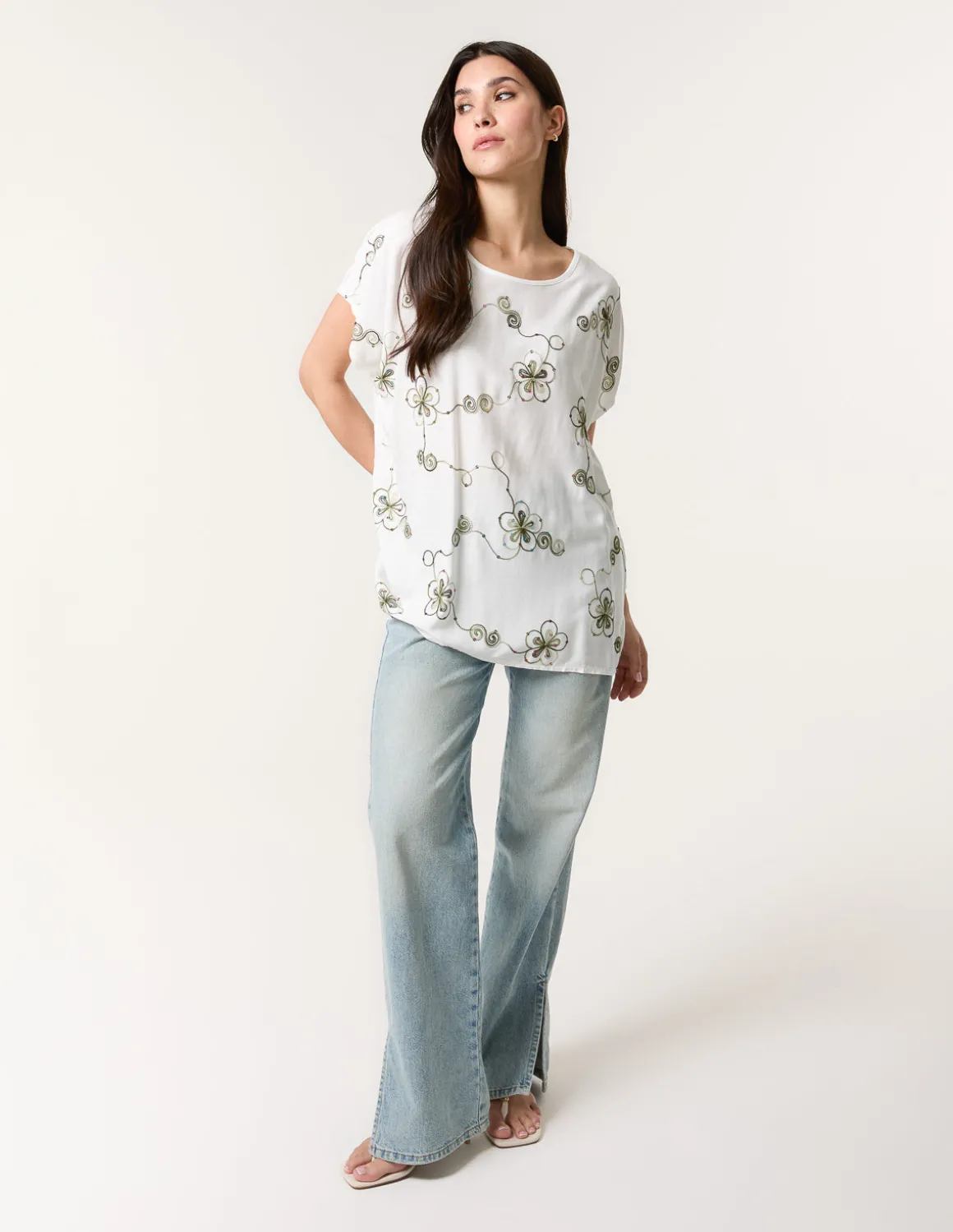 Embroidered Flower Top