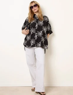 Embroidered Front Oversized Shirt
