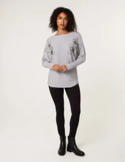 Embroidered Long Sleeve Jumper