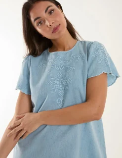 Embroidered Mini Dress