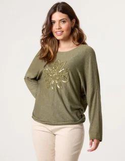 Embroidered Sequin Flower Top