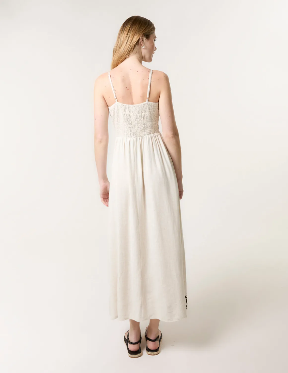 Embroidered Sleeveless Maxi Dress
