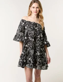 Embroidered Smock Dress