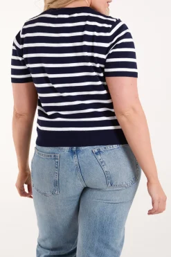 Embroidered Stripe Top