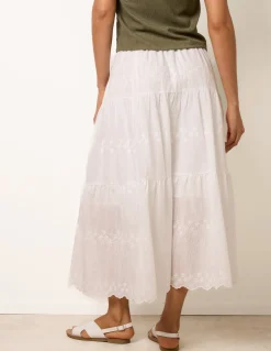 Embroidered Tiered Maxi Skirt