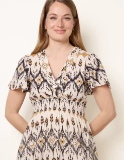 Embroidered Wrap Front Mini Dress