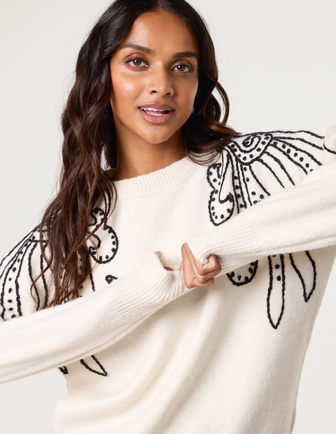 Embroidery Shoulder Detailing Jumper